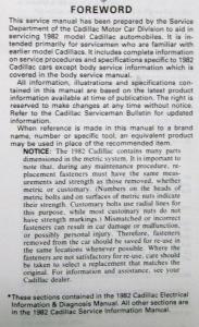 1982 Cadillac Service and Electrical Info & Diagnosis Shop Repair Manual - 2 Vol