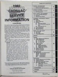 1982 Cadillac Service and Electrical Info & Diagnosis Shop Repair Manual - 2 Vol