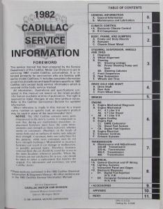 1982 Cadillac Service and Electrical Info & Diagnosis Shop Repair Manual - 2 Vol