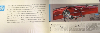 Original 1961 Volkswagen Color Sales Brochure Folder Sedan Beetle Rare