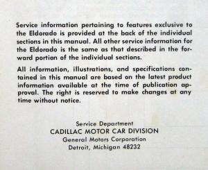 1976 Cadillac Service Shop Manual - Brougham Calais DeVille Fleetwood Eldorado