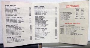 1965 Buick Dealer Mini Pocket Sales Brochure Skylark Riviera LeSabre Wildcat
