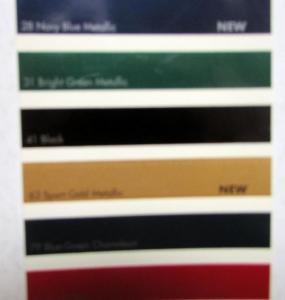 1998 Pontiac Firebird Dealer Exterior Colors Paint Chips Sales Card Handout
