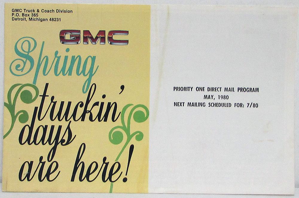 1980 GMC Pickup Trucks Van MAILER Sales Brochure Suburban Jimmy Caballerio Orig