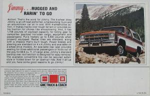 1980 GMC Pickup Trucks Van MAILER Sales Brochure Suburban Jimmy Caballerio Orig