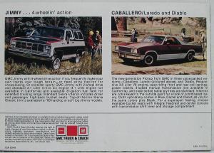 1980 GMC Pickup Trucks Van MAILER Sales Brochure Caballerio Suburban Jimmy Orig
