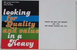 1980 GMC Astro General Brigadier Heavy Duty Truck MAILER Sales Brochure Original