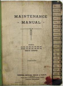 1939 GMC Truck Models 500-850 Inclusive Service Shop Maintenance Manual