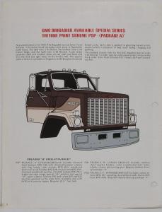 1980 GMC Brigadier Paint Schemes Decals Trims Data Sheet Original