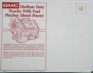 1980 GMC Medium Duty Trucks 6000 7000 Series Oversized Post Card Original