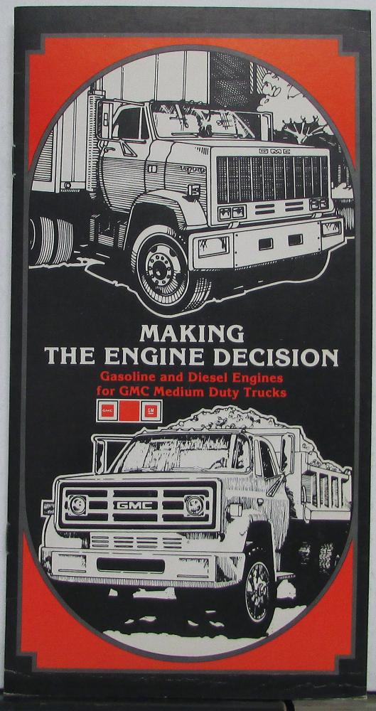 1980 GMC Medium Duty Gas Diesel Engines Sales Brochure WITH MPG Calculator Wheel