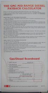 1980 GMC Medium Duty Gas Diesel Engines Sales Brochure WITH MPG Calculator Wheel