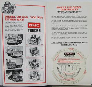 1980 GMC Medium Duty Gas Diesel Engines Sales Brochure WITH MPG Calculator Wheel