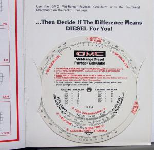 1980 GMC Medium Duty Gas Diesel Engines Sales Brochure WITH MPG Calculator Wheel