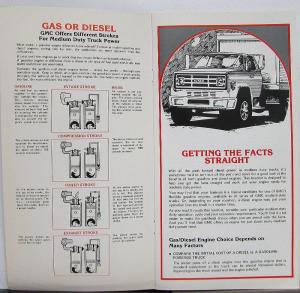 1980 GMC Medium Duty Gas Diesel Engines Sales Brochure WITH MPG Calculator Wheel