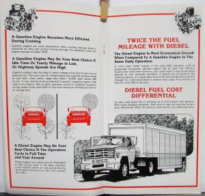 1980 GMC Medium Duty Gas Diesel Engines Sales Brochure WITH MPG Calculator Wheel