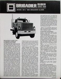 1980 GMC Brigadier Glider Series 9500 Truck J9C020 Sales Data Sheet Original