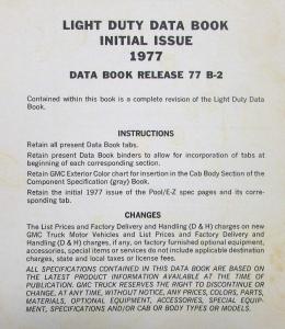 1977 GMC Truck Light Duty 1500-3500 Models and Sprint Data Book B-2