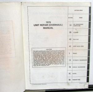 1979 GMC Light Duty Truck Unit Repair Service Manual Series 15-35 and Caballero