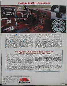 1980 GMC Caballero Laredo Diablo Truck Sales Brochure Folder Original