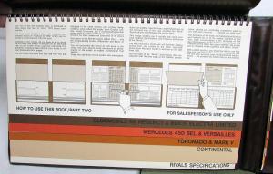 1978 Cadillac Dealer Spectrum Data Book Sales Refence Album Rival Comparisons