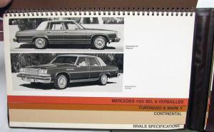 1978 Cadillac Dealer Spectrum Data Book Sales Refence Album Rival Comparisons