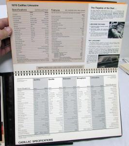 1978 Cadillac Dealer Spectrum Data Book Sales Refence Album Rival Comparisons