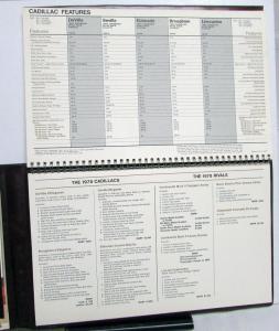 1978 Cadillac Dealer Spectrum Data Book Sales Refence Album Rival Comparisons