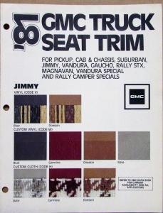 1981 GMC Truck Seat Trim Jimmy Pickup Suburban Vans Wagons Sales Folder Original