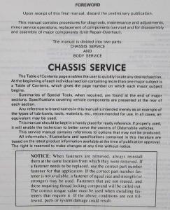 1989 Oldsmobile Cutlass Supreme Service Shop Repair Manual
