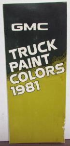 1981 GMC Truck Paint Chip Colors Sales Brochure Folder Original