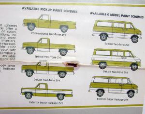 1981 GMC Truck Paint Chip Colors Sales Brochure Folder Original