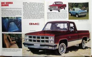 1981 GMC Pickup Truck Sierras Street 4x4 Crew Cab Chassis Sales Brochure Orig