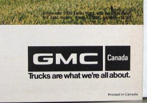 1981 GMC Medium Trucks Series 5000 6000 7000 CANADIAN Sales Brochure Original