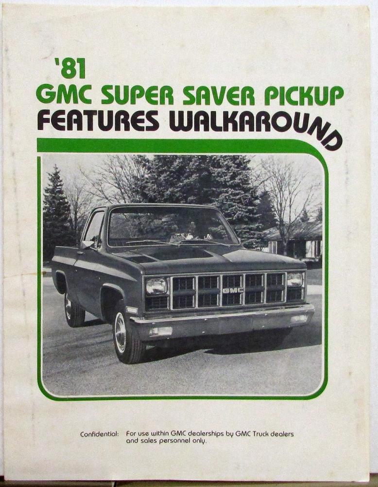 1981 GMC Pickup Truck DEALERS ONLY Features and Package Chart Sales Folder Orig