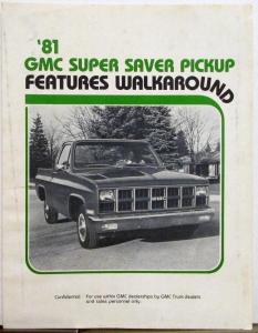 1981 GMC Pickup Truck DEALERS ONLY Features and Package Chart Sales Folder Orig