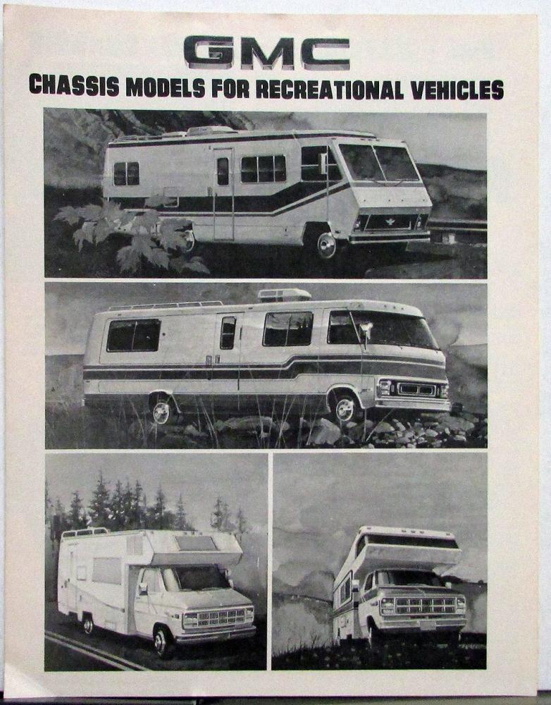 1981 GMC Chassis P G Models Recreational Vehicles B/W Sales Brochure Folder Orig