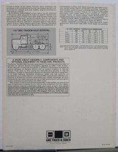 1981 GMC General 9500 N9FO64 Tandem Axle Sales Data Sheet Folder Original