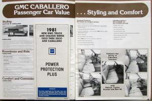 1981 GMC Caballero Vs Mini Pickups Datsun Toyota RAM Courier Sale Folder Orig