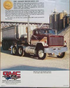 1981 GMC Brigadier 8000-9500 Series Heavy Duty Truck Sales Brochure Original