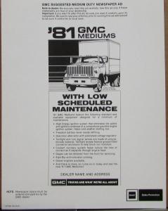 1981 GMC Medium Trucks AD Slick Original