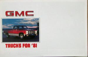 1981 GMC Trucks Pickups Vans Caballero Single & Tandem Axle Sales Brochure Orig