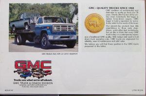 1981 GMC Medium Trucks EZ Spec 6000 Series Models Sales Brochure MAILER Original