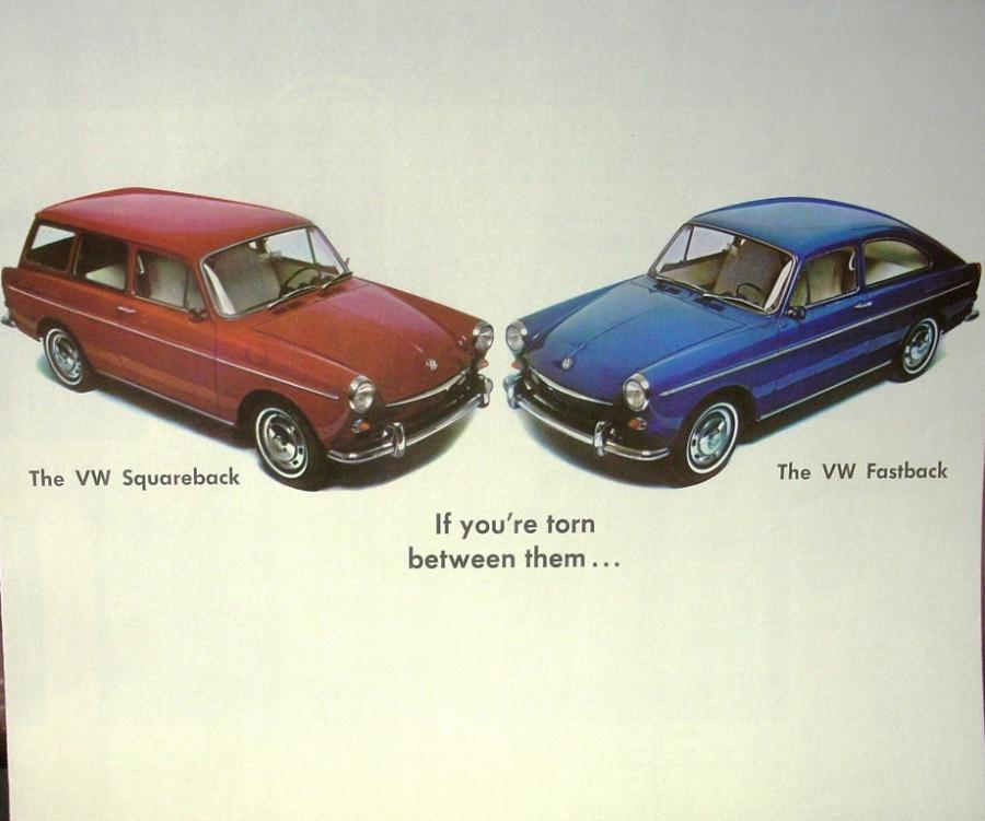 1967 Volkswagen Dealer Sales Brochure Folder Squareback and Fastback Original