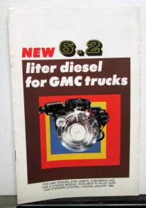 1982 GMC 6.2 Diesel Truck Engine Sales Brochure Original