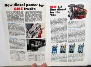 1982 GMC 6.2 Diesel Truck Engine Sales Brochure Original