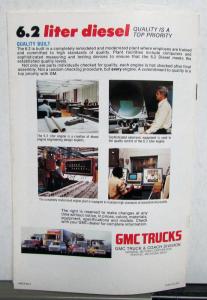 1982 GMC 6.2 Diesel Truck Engine Sales Brochure Original