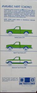 1982 GMC S 15 Pickup Truck Paint Color Chips Sales Brochure Folder Original