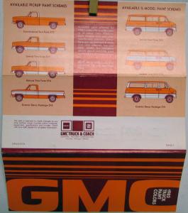 1982 GMC Trucks Pickups Vans & Caballero Paint Color Chips Sales Brochure Folder