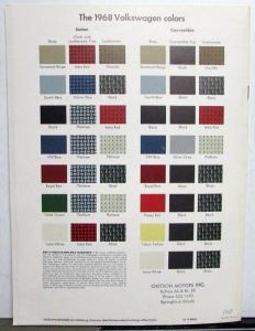 1968 Volkswagen Prestige Dealer Sales Brochure Beetle Original